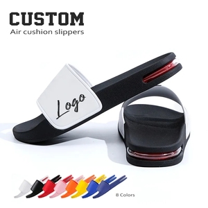 Pantofole con logo personalizzato per gli uomini di alta qualità in rilievo produttori comodi scivoli sportivi neri pantofole Designer scivoli - Product Image 4