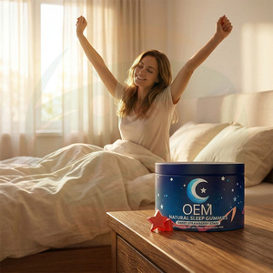 Gummies aux herbes chinoises naturelles pour le sommeil des adultes, faciles à mâcher, complément relaxant pour la nuit, marque privée - Product Image 1