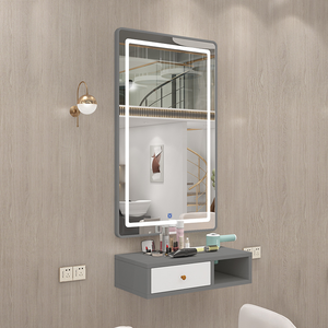 Contemporary Wall Mounted <b>Vanity</b> <b>Mirror</b> With <b>Led</b> Light And Storage Shelf For Salon Or Bedroom Use - Product Image 3