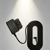 Kit de Cableado OBD para Cámara de Coche DVR Portátil con MiniUSB 12V 24V a 5V3A, Cable de Alimentación Reductor de Voltaje con Conductor de Cobre Puro