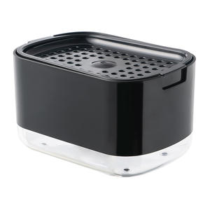 Dispensador de Jabón Blanco y Negro de 300 ml, Material ABS con Tapa para Uso en la Cocina - Product Image 1