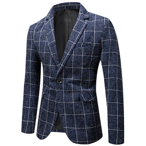 Nouvelle <span class=keywords><strong>Veste</strong></span> de Costume Décontractée à <span class=keywords><strong>Carreaux</strong></span> à Manches Longues pour <span class=keywords><strong>Homme</strong></span> – <span class=keywords><strong>Blazer</strong></span> Tendance en Promotion - Product Image 1