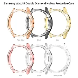 Miếng Bảo Vệ Màn Hình Kính Cường Lực PC Kim Cương Lấp Lánh Hai Hàng Mới Cho Samsung Galaxy Watch 5 44Mm 40Mm
