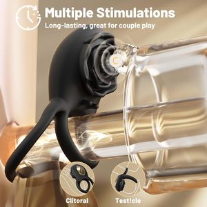 Rung Cock Vòng người lớn Đồ chơi tình dục, Silicone dương vật vòng với âm vật rung các cặp vợ chồng Đồ chơi tình dục, người đàn ông nữ vài niềm vui - Product Image 5