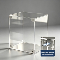 Boîte de présentation magnétique en acrylique transparente avec ouverture frontale, étui anti-poussière pour parfums de luxe, médailles, bijoux, collection, rangement