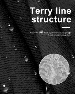 Phụ Nữ Có Thể Điều Chỉnh Thân Thiện Với Môi Màu Đen Mũ Tắm Mềm Tái Sử Dụng Mũ Tắm Đôi Không Thấm Nước Lớp Terry Vải Lót EVA Bên Ngoài - Product Image 2