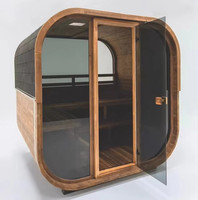 Penjualan langsung pabrik Sauna dengan pengendali WIFI, speaker Bluetooth, kubus sauna material merah mewah luar ruangan
