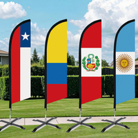 Bandera Publicitaria Exterior, Solo Asta Swooper, Bandera Personalizada para Playa, Bandera Nacional de Alemania, Chile, Ecuador, Bandera de Pluma Corporativa