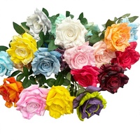 Grande rose artificielle, fleur réaliste au toucher naturel, tiges de fleurs artificielles pour mariage, arrangement floral à domicile