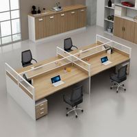 Bureau de direction modulaire moderne, grand bureau d'ordinateur pour 2 à 10 personnes, mobilier de bureau en bois avec style panneau