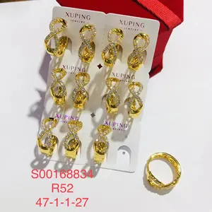 Xuping ucuz hoop küpe kübik zirkon dubai 24k altın kaplama takı moda küpe kadınlar için