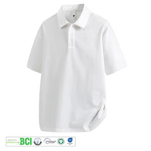 T-shirt unisexe en coton mélangé épais à manches courtes avec fermeture éclair, logo personnalisé imprimé, couleur unie, style français, ODM - Product Image 1