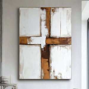 Decoración religiosa hecha a mano Beige marrón abstracto Jesús pintura versículo de la <span class=keywords><strong>Biblia</strong></span> regalo cristiano Cruz arte de la pared - Product Image 3