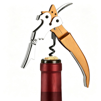 Accessoires de bar à domicile : Tire-bouchon en forme de renard, kit de barman rouge, ouvre-bouteille de vin manuel, le plus vendu