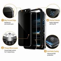 Protection d'écran en verre trempé anti-espion à 360 degrés de qualité AAA, résistante aux chutes, installation facile, avec cadre pour iPhone 17 18 Pro