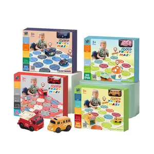Yeni ses ve ışık değişen parça araba oyuncak elektrikli iş makinesi kurulu oyunu popüler çocuk parça labirent oyuncak arabalar