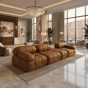 Sofá Modular en Forma de L Convertible Moderno de Tela con Tres Asientos y Relleno de Esponja - Product Image 3