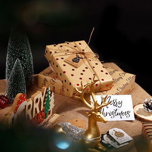 Fábrica al por mayor 80g Navidad personalizado papel de regalo de lujo 43*300cm papel de regalo para embalaje - Product Image 1