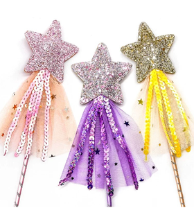 Varitas <span class=keywords><strong>con</strong></span> purpurina de estrella para Halloween Angel Fairy Stick Party Favors <span class=keywords><strong>con</strong></span> cinta para Cosplay cumpleaños o boda - Product Image 3