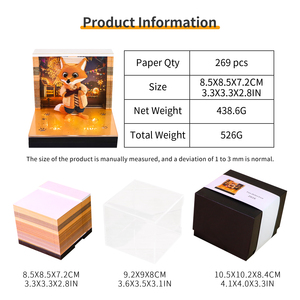 Fogli Calendario Intagliati in Carta Personalizzabili, Blocco <span class=keywords><strong>Note</strong></span> 3D Stratificato, Modello 3D di Personaggio <span class=keywords><strong>Anime</strong></span> Detective Volpe Scultura in Carta - Product Image 6
