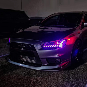 HCMOTIONZ RGB Start up Animation Sequential Lamps <span class=keywords><strong>12V</strong></span> 6000K LED Headlights Mitsubishi Lancer 2008-2017 Demon Eyes - Product Image 5