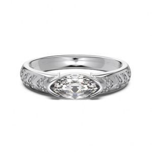Bague de fiançailles Dylam Delicate Classic Top Jewelry en argent sterling 925, bande éternelle, diamant brillant, marquise, zircone cubique 5A - Product Image 1