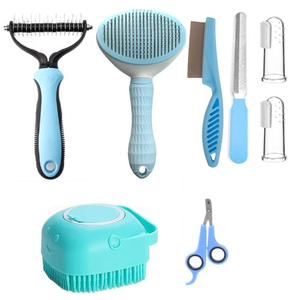 10pcs thân thiện với môi nhựa Pet grooming kit tự làm sạch bàn chải Flea Lược tắm bàn chải chó mèo động vật nhỏ phòng tắm - Product Image 6