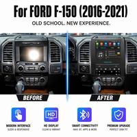 Radio para Auto con Pantalla Vertical Tesla de 12.1 Pulgadas para Ford F150 (2016-2021), con Sistema Multimedia Inalámbrico Android Auto y CarPlay, Unidad Principal GPS