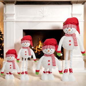 Decoraciones Navideñas Nuevas al por Mayor de Fábrica 2025 - Gorro de Santa Rojo y Adorno de Muñeco de Nieve Retráctil en Caja de Regalo - Product Image 6