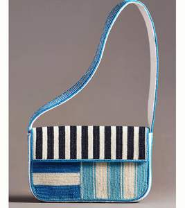 Elegante Bolso de Hombro de Cuero Genuino Hecho a Mano con Diseño de Cuentas Multicolores, Bolso de Mano de Primera Calidad para Mujer - Product Image 1