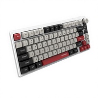 Clavier de jeu RGB programmable sans fil USB pleine taille pour droitiers, 79 touches, avec interrupteurs blancs, tri-mode, trois couleurs, PBT, hotswap