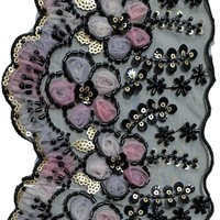Applique 3D en sequins et perles, faite à la main, avec bordure en dentelle pour Abaya, robe musulmane, tenue de soirée