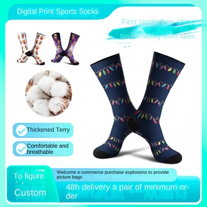 Transfrontalier pour <span class=keywords><strong>Amazon</strong></span> Chaussettes en éponge décontractées <span class=keywords><strong>de</strong></span> <span class=keywords><strong>Noël</strong></span> Cinq explosions <span class=keywords><strong>de</strong></span> personnalité Impression numérique personnalisée Enfants d'équipage tricotés - Product Image 3