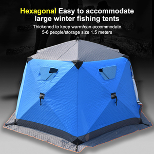เต็นท์แคมป์ปิ้งแบบเปิดได้ เต็นท์ตกปลาน้ำแข็ง เต็นท์ผ้าฝ้ายหนาพิเศษสำหรับกิจกรรมกลางแจ้ง ป้องกันความหนาวและลม เต็นท์ตกปลาสำหรับฤดูหนาว - Product Image 5