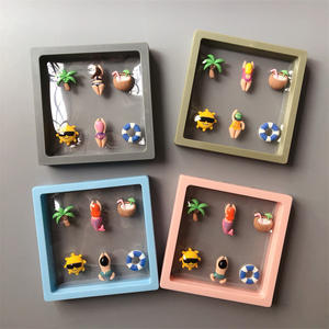 Stéréo créatif Corée du Sud Île de Jeju <span class=keywords><strong>plage</strong></span> magnétique Cadre photo Cocotier natation réfrigérateur autocollant bord de mer voyage souvenir - Product Image 1