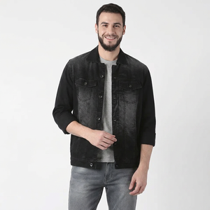 Bomery Unisex Single-Button Hooded Oversize Denim <b>Jacket</b> Casual Streetwear With Light Fabric for <b>Men</b> and Women Heavy - Product Image 1