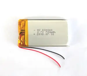 CE high quality 603040 polymer battery 3.7V 750mah rechargeable batteries polymer 700mAh lipo battery