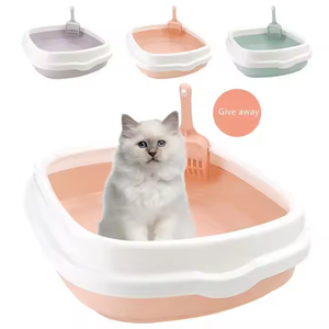 Vente en gros de produits pour animaux de compagnie : Bac à litière pour chat coloré et épaissi, en plastique écologique, anti-éclaboussures, avec <span class=keywords><strong>pelle</strong></span> - Product Image 1