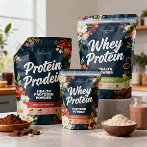 Bolsa de Plástico Impresa para Envasado de Alimentos con Logotipo, Bolsa de Mylar Holográfica Biodegradable con Cierre Hermético, También para Proteína de Suero en Polvo - Product Image 2