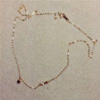 Kalung Perak Sterling S925 Berlapis Emas 14K Model Tetesan Air dengan Rantai Tulang Selangka untuk Wanita