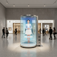 Utech UT-75CST2 Écran publicitaire numérique holographique transparent 3D de 75 pouces 4K avec luminosité de 1 000 000:1 (1000 cd/m²) et intelligence artificielle