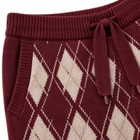 Ensemble deux pièces décontracté Lady Agley en tricot imprimé 100 % coton : pull à col en maille et pantalon large à cordon de serrage, séchage rapide, personnalisable