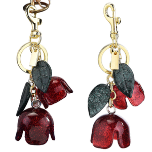 Porte-clés tendance en métal imprimé lettres fleuries, motif rose élégant, pour sac, en promotion - Product Image 1