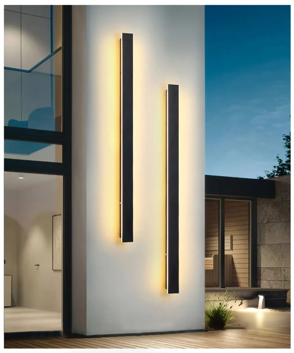 Impermeable 85-265V regulable LED lámpara de pared larga moderna Ip65 iluminación exterior jardín Villa balcón línea luz arandela de pared luces