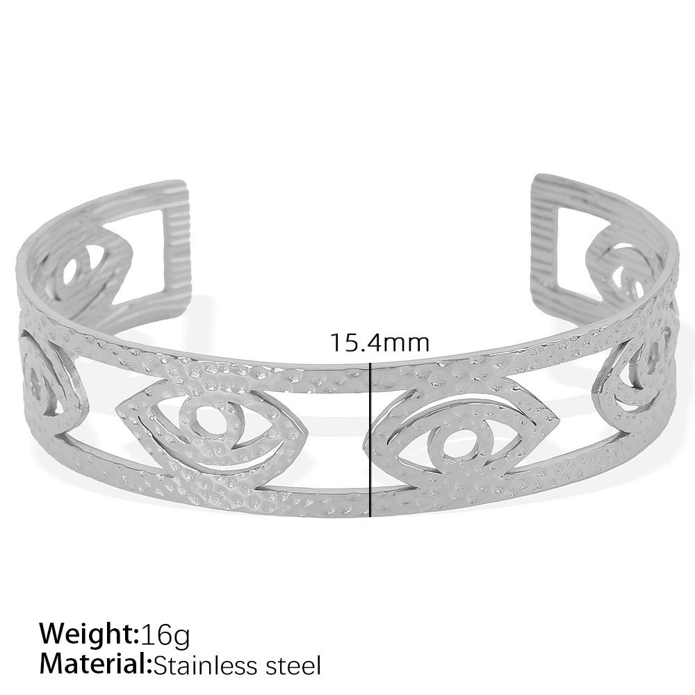 Brazalete plateado con apertura ajustable SZ103