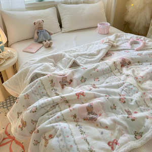 High Gram Weight Lamb Fleece Printed Eco-Friendly 100% Polyester Knitted Pattern New <strong>Single</strong> Nap Cover Spread Throws - Product Image 2