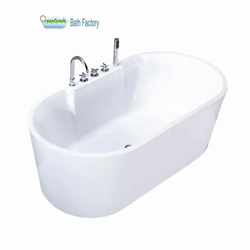 Moderne erwachsene Acryl ovale Badewanne X750mm weiße ovale Dusche Einweichen freistehende Badewanne