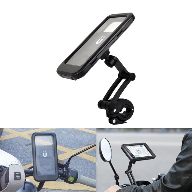 Bicycle Cell Phone Holder Electric Motorcycle With Wireless Charging Waterproof Cell Phone Holder Navigation Trend