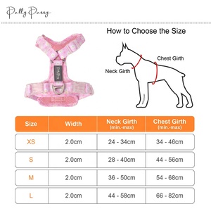 デイジーフラワープリントソフトピンク高級子犬ハーネスベストミディアム小型ペットピンク犬ハーネスクリアバックル付き子犬アクセサリー - Product Image 6