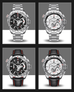 Montre chronographe automatique pour homme, très vendue, bracelet en acier inoxydable 316L, tachymètre, montre sport, logo personnalisé O - Product Image 4